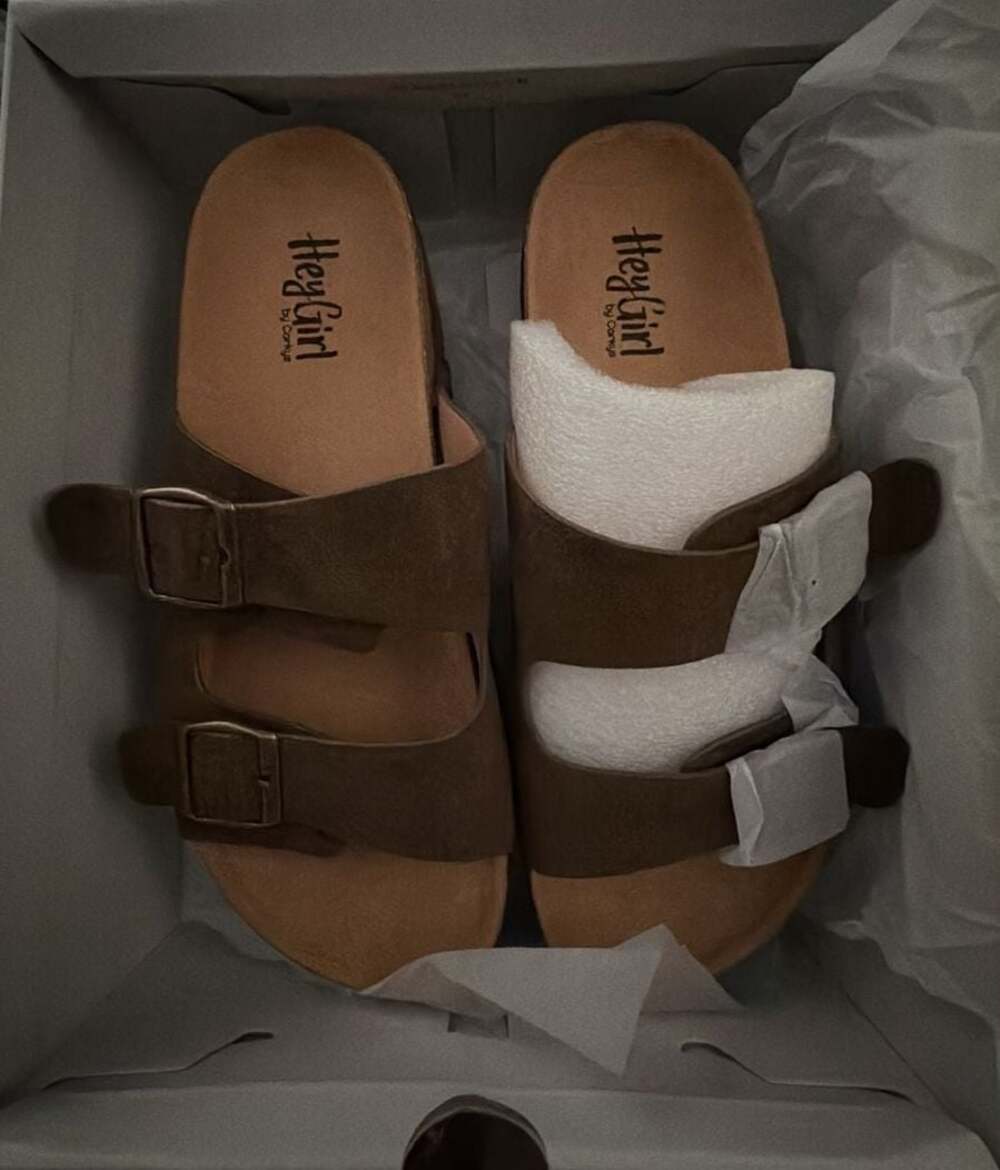 Hey Girl by Corkys Khaki Faux Suede Platform Sandals